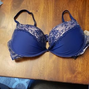 Victoria's Secret Demi Padded Blue/Cream 36C